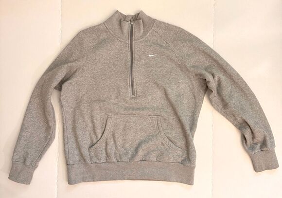 Nike Tops - Vintage Nike The Athletic Dept Quarter Zip Fleece Sweatshirt Gray Womens XL Y2K